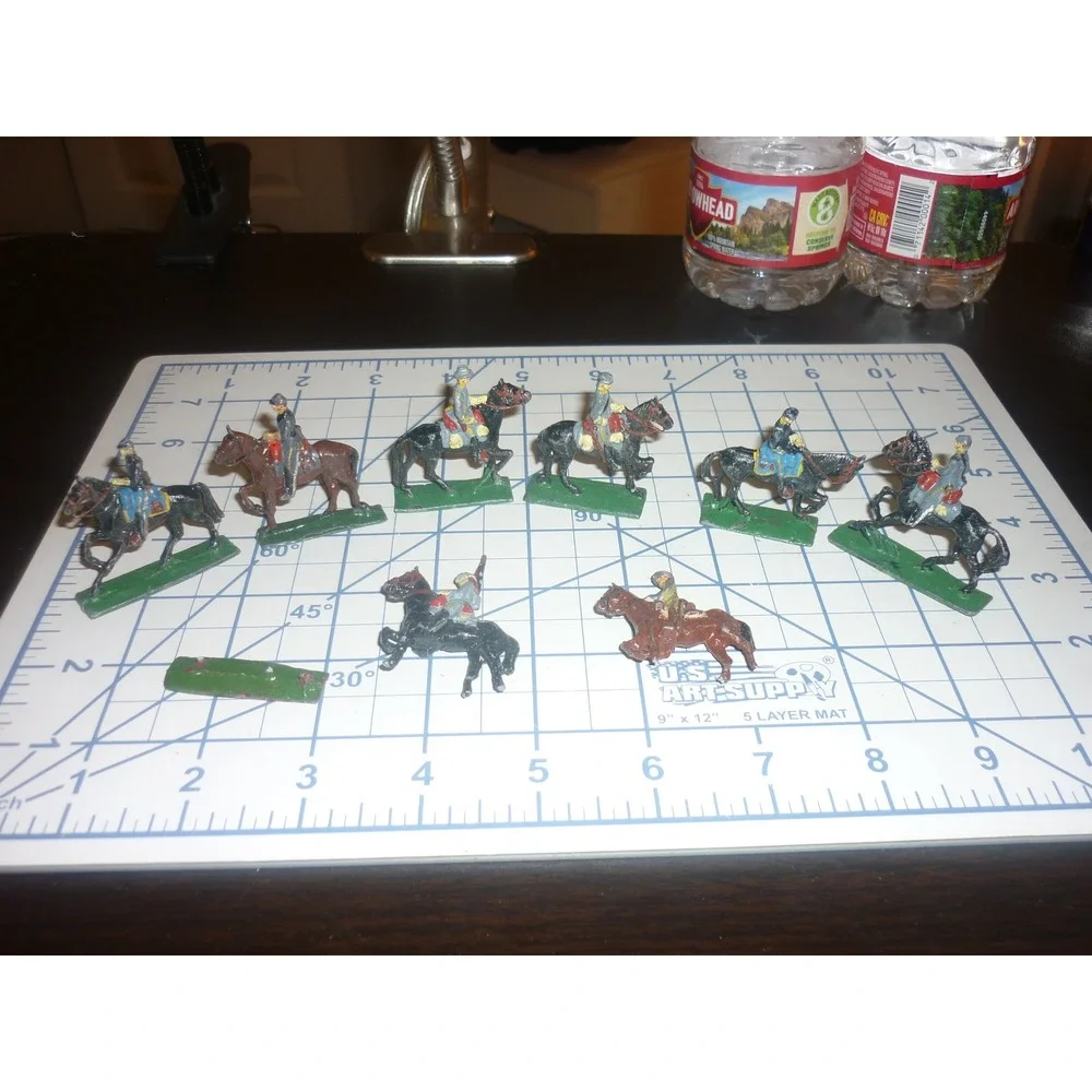 Vintage SAE Lead Cavalry Soldiers Lot 8pc Civil War Union Confederate Toy 2in